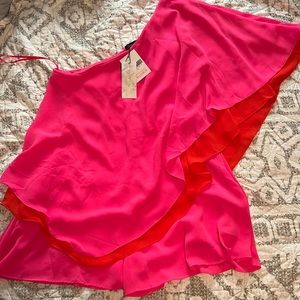 Unique one strap side with a flutter top romper